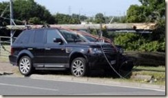 Range Rover in Essex smashes into electricity pole - driver "sneezed"