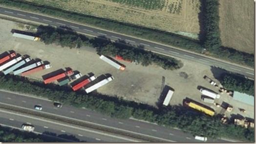 Newmarket Road - lorry depot overhead view